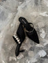 Crystal Embedded Slid On Pointy Toe Heel